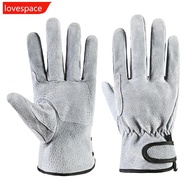 LOVESPACE Summer Work Gloves Wear-Resistant Leather Workers Work Welding Safety Protection Gloves C4