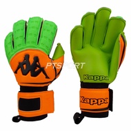ถุงมือผู้รักษาประตู ถุงมือโกลว์ KAPPA GV-1512 มี FINGER SAVE สีส้มเขียว