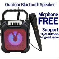 🎤 Mic - Free Outdoor Mini Bluetooth Speaker Karaoke Wireless Portable Karaoke
