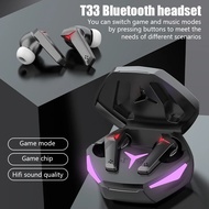 【Hot ticket】 T33 Tws Bluetooth Earphones Wireless Fone Hifi Sound Headphones With Mic Gaming Headset Stereo Sports Earbuds Touch Control
