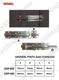 Grendel Pintu Kunci Slot Pintu kayu Rumah 6 inch-16 inch Stainless AAA
