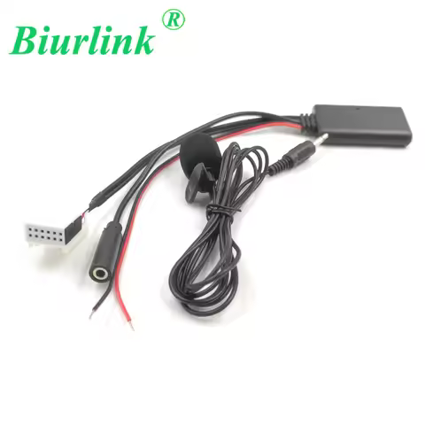 Biurlink 12Pin Wireless Audio IN Bluetooth 5.0 Microphone Aux Cable Adapter For Audi A3 TT A4 S4 A6 