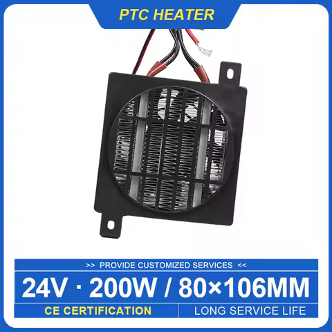 24V 200W DC Thermostatic Electric Heater PTC Fan Heater Incubator Heater Heating Element Small Space