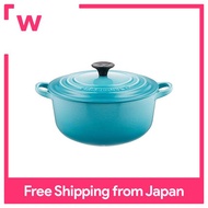 [Recipe Book Included] Le Creuset Casting Enamel Pot Two-handed Pot Anhydrous Pot Iron Pot Cocotte Rondo 20 cm Caribbean Blue Gas IH Oven Dishwasher Safe