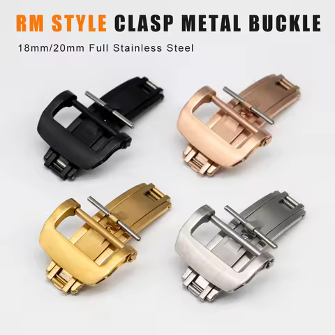 18mm 20mm 22mm RM Clasp Buckle For Apple Watch Gramin Galaxy Watch 3 4 5 Pro For HUWAWEI GT2 3 Pro R