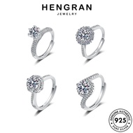 HENGRAHN JEWELRY Women Cincin Adjustable Original Silver Fashion Moissanite Perempuan Ring 925 Diamond M120