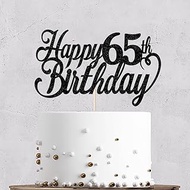 Happy 65th birthday Cake Topper Black 65th birthday party cake decorations hello 65th years old, hap