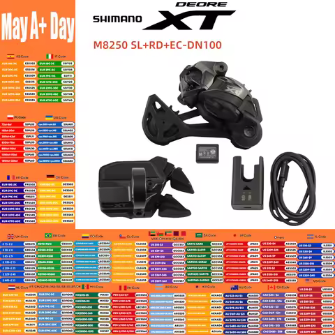 Shimano Deore XT Di2 M8250 SL+RD+EC-DN100 Shifter Lever Rear Deraileur Charger 1×12S For MTB Mountai