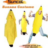 Banana Costume Carnival Clothing Fancy Banana Suit Halloween Costume for Kids Girl Boy Adults
