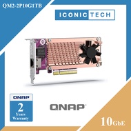 QNAP QM2-2P10G1TA Dual M.2 2280 PCIe NVMe SSD & 10GbE Expansion Card For TS-253D, TS-453D, TS-653D, 