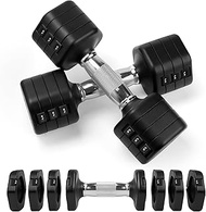 20LBS Adjustable Dumbbells Set, 4 in 1 Free Weights Dumbbells Set, 4lb 6lb 8lb 10lb with Metal Non S