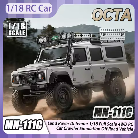 MN Model MN-111C Land Rover Defender 1/18 Full Scale 4WD RC Car Crawler Simulation Off Road Vehicle 