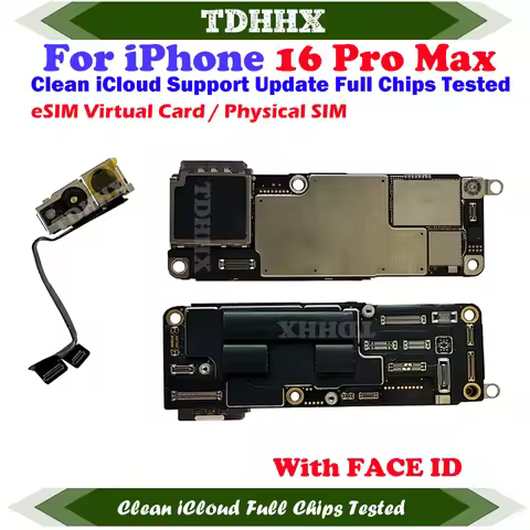 1TB Mainboard Clean iCloud With system For iPhone 16 Pro Max 512gb Logic Board 256G Full Function Su