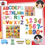 Alphabet fridge magnet letters, wooden magnetic alphabet, refrigerator stickers