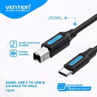 CQU VENTION USB Type-C to USB-B Male Printer & SoundCard Data Cable | C to B Printer Cable - Black