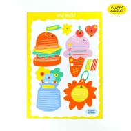 FLUFFY 0MELET-SUMMER MEMO STICKER A5