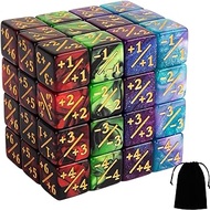 48 PCS Magic The Gathering MTG Counter Dice Marble Bulk Life Counters Tokens Dice Compatible with Magic Card Game Accessories CCG Creature Stats, 4 Colors