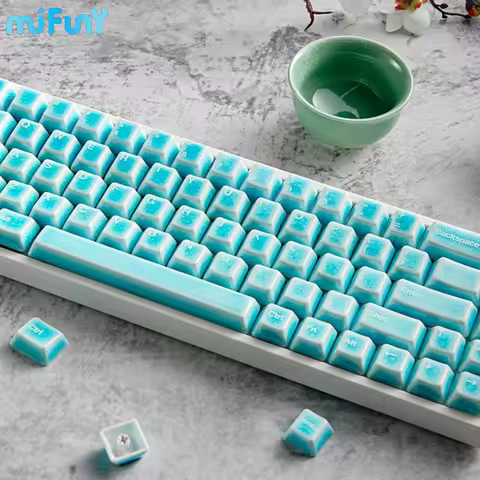 Ceramic Keycap Character Area Smooth Glazed Surface Translucent Cherry Profile Keycaps for Mechanica