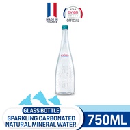 Evian Sparkling Natural Mineral Water Glass (750ml)