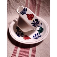Belgium Boch Full Hand-Painted Coffee Cup Set