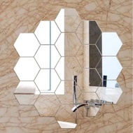 Hexagonal Decorative Mirror Sticker Small Wall Mirror mini Tempered Glass