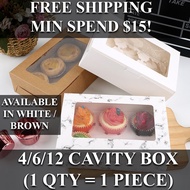 【𝐒𝐆】Cupcake Boxes Muffin Box Brownie Box Kraft Brown White Marble