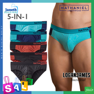 Natasha Nathaniel Men's 5-in-1 Bikini Brief Multi-Color