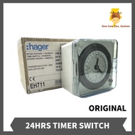 (ORIGINAL) HAGER/MK 24HRS #TIMER SWITCH #TIME SWITCH EH711 #SIZE 72X72 #24HRS + RESERVE