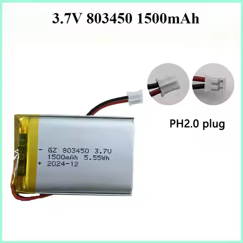 3.7V 1500mAh 803450 Polymer Lithium Rechargeable Battery for Camera GPS navigator MP5 Bluetooth Head