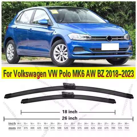 Front Windshield Wiper Blades For Volkswagen VW Polo MK6 AW BZ 2018-2023 Car Accessories 2018 2019 2