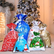 24 Pcs Christmas Gift Bags Christmas Candy Bag Xmas Plastic Drawstring Gift Bags Christmas Bags Holiday Goodie Popcorn Treat Bags Gift Wrap Bags Christmas Gift Bags for Christmas