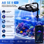A8SE II Max 240W Full Spectrum WiFi App Programmable Marine Salwater Coral Reef LED Aquarium Light