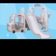 Preloved Mainan Perosotan Anak Bus Tayo 4 In One / Car Slide - White