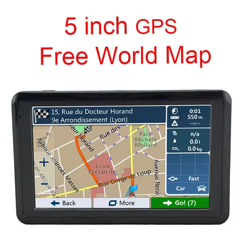 5 Inch Vehicle GPS Navigator 128MB+4G HD TFT Touch Screen Portable Auto Satellite GPS Navigation FM 