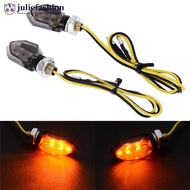 JULIEFASHION 2/4Pcs Universal Mini Motorcycle Lens Turn Signal Light 5LED 12V Amber Blinker Indicato