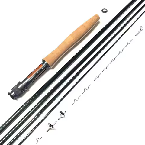 NooNRoo DIY Fly Fishing Rod Kit IM8 9ft Cambo Kit Very Good FasAction Fly Blank A Grade Cork Grip Co