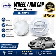 Nissan Almera car wheel cover 58mm WHEEL / RIM CAP ALL SILVER