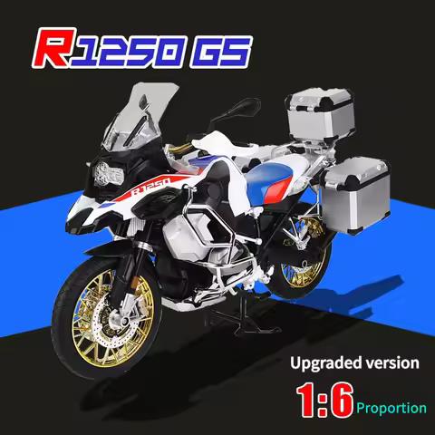 For1:6 BMW R1250 GS with Accessories, Alloy Motorcycle Model Decoration, Gift Box, Holiday Gift