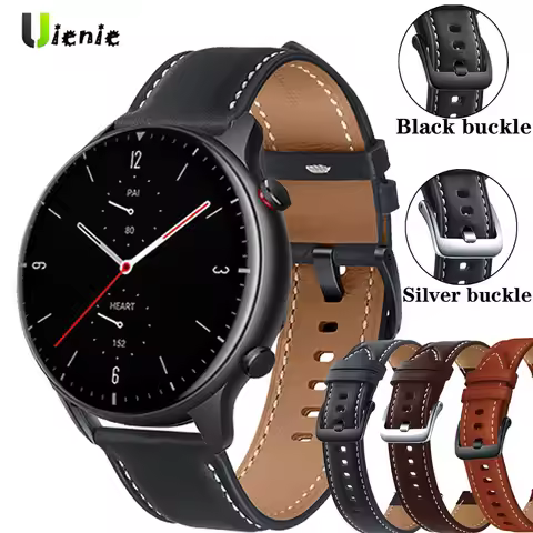 22mm Watch Strap For Huami Amazfit GTR 2 2E Genuine Leather Band gtr2 GTR 47mm Stratos 3 2 Strap Bra
