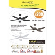 FANCO Galaxy-5 DC Motor 38"/48"/56" Ceiling Fan with 3 Tone 24W LED Light Kit and Remote Control