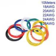 10meters UL1007 Single Core Copper Wire 18AWG 20AWG 22/24AWG 26AWG PVC Insulation Solid Tinned Plati