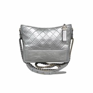 「JL精品代購」98新 Chanel銀色新中號流浪包