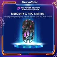 Chuột gaming không dây cao cấp Gravastar Mercury X Pro Limited hợp kim nguyên khối LED RGB có app đi