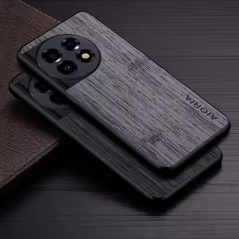 Case for Oneplus 11 5G funda bamboo wood pattern Leather phone cover Luxury coque for oneplus 11 cas