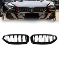 2 Pcs Glossy Black Car Double Line Front Bumper Center Kidney Grille Grill For BMW Z4 G29 20I 30I M4