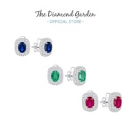 TDG 10K Gold Lab Grown Gemstone Diamond Stud Earring
