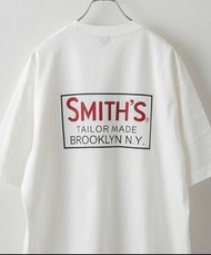 日牌Coen 白色SMITH’S 特別訂製 LOGO印刷口袋T恤
