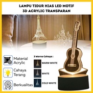 Lampu Hias LED 3D Acrylic Transparan 3 Warna / Lamp Tumblr Tidur Castle Hiasan Pajangan Rumah Kamar