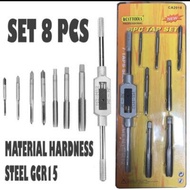 Mata Tap Set 8 pcs hand drill tap mata bor pembuat ulir drat baut
