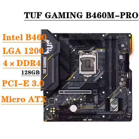 ASUS TUF Gaming B460M-Pro Micro-ATX Motherboard 10th Gen Intel Processor Support HDMI DVI-D USB 3.2 